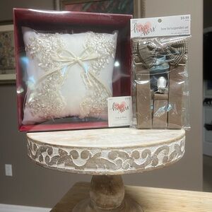 Wedding Ring Pillow & Bow Tie & Suspenders for the young (2T to 5T) Ring bearer